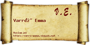 Varró Emma névjegykártya