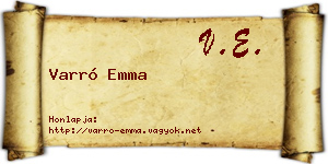 Varró Emma névjegykártya
